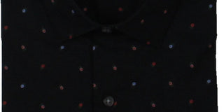 Bar III Men's Floral Daisies Print Slim Fit Cotton Long Sleeve Button Down Shirt Black Multi Size S