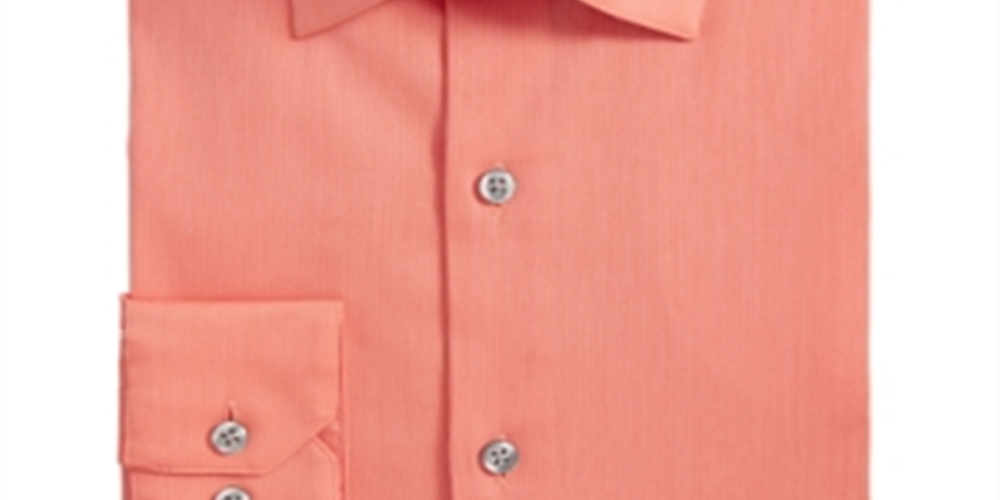 Alfani Men's Regular Fit Officewear Button Down Shirt Tangerine Size 2XL