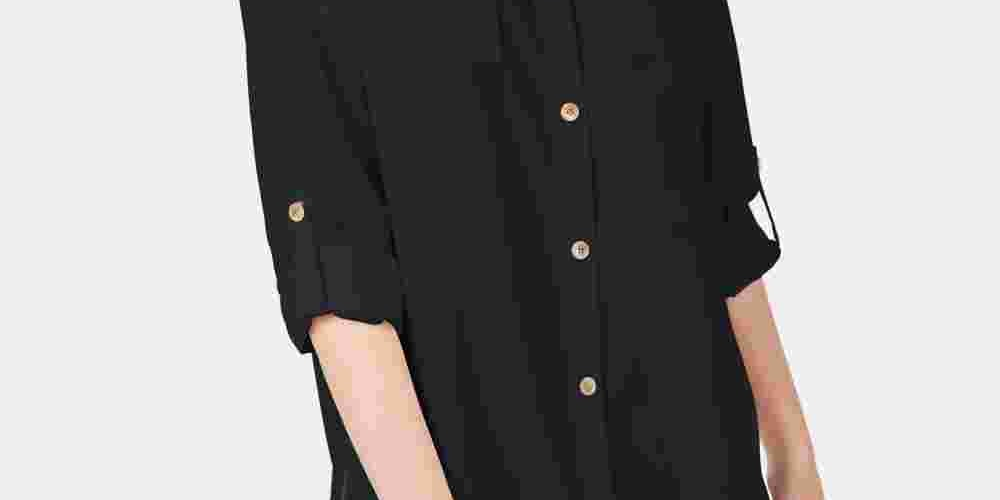 Charter Club Women's Utility Shirt Black Size Medium