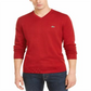 Lacoste Men's V Neck Sweater Red Size 3XL