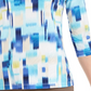 JM Collection Women's Printed 3/4 Sleeve Jacquard Top Blue Size Small