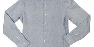 Men's Classic Floral Print Dress Shirt Navy Size L