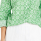 Charter Club Women's Printed Tab Sleeve Shirt Green Size XX-Large