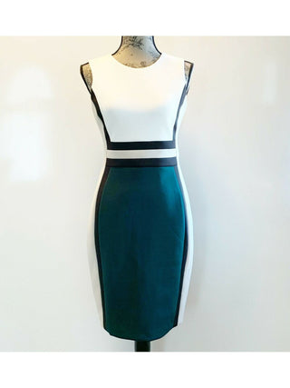 Calvin Klein Women's Sleeveless Above the Knee Body Con Dress Tan Multi Size 20W