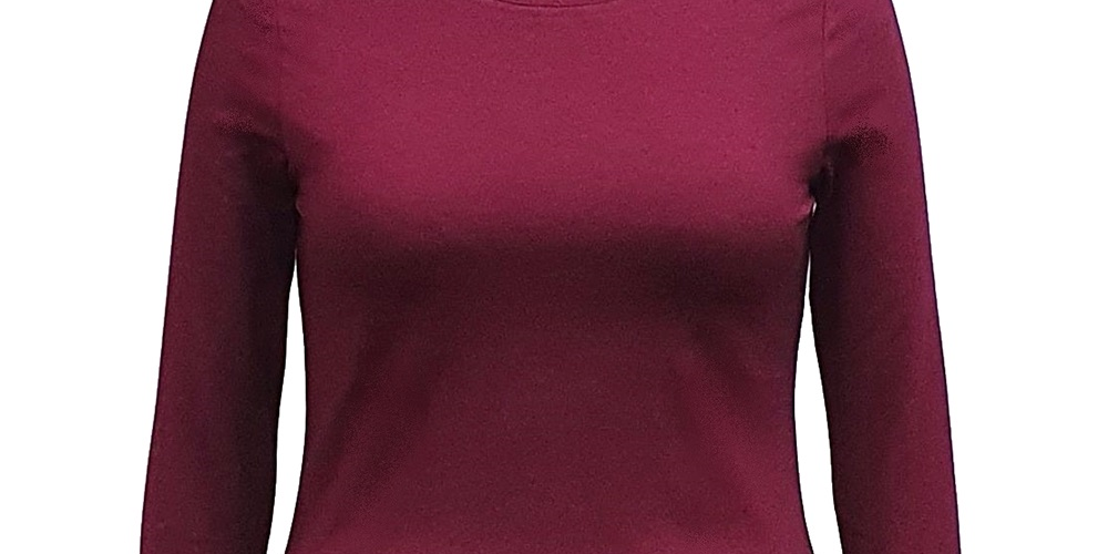 Style & Co Women's Long Sleeve Top Purple Size Large