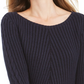 Style & Co Women's Ribbed Knit Sweater Navy Size Large