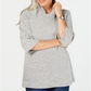 Karen Scott Women's Cowl Neck 3/4 Sleeve Sweater Brown Size Petite Small