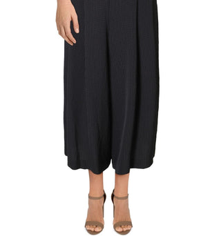 Anne Klein Women's Polka Dot Wide Leg Culottes Charcoal Size Large