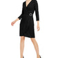 INC International Concepts Women's Rhinestone Wrap Dress Black Size Medium