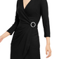 INC International Concepts Women's Rhinestone Wrap Dress Black Size Medium