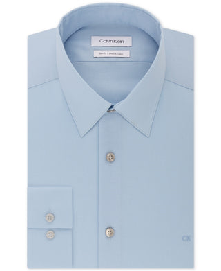 Calvin Klein Men's Slim-Fit Stretch Flex Collar Dress Shirt Blue Size 34-35