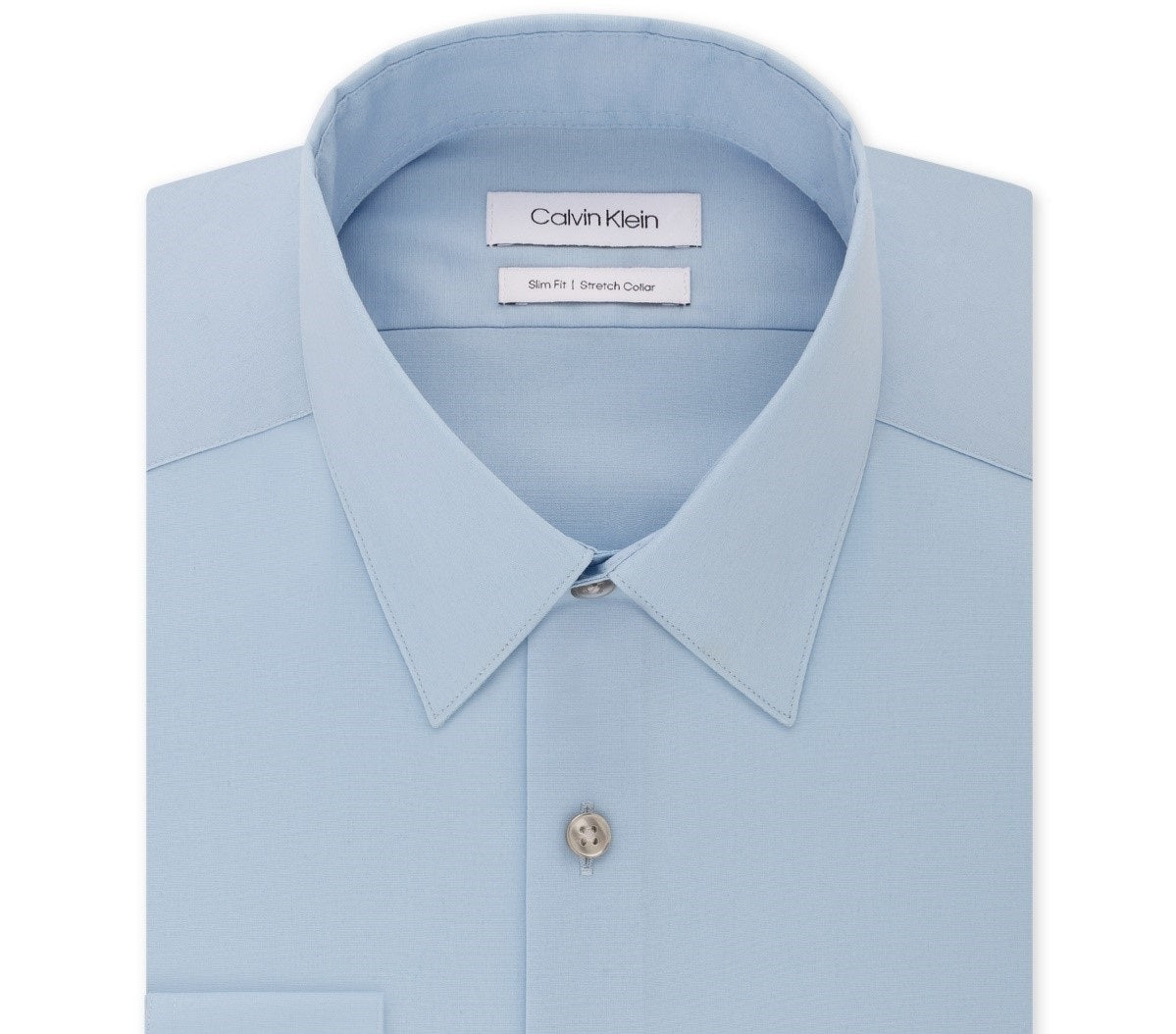 Calvin Klein Men's Slim-Fit Stretch Flex Collar Dress Shirt Blue Size 34-35
