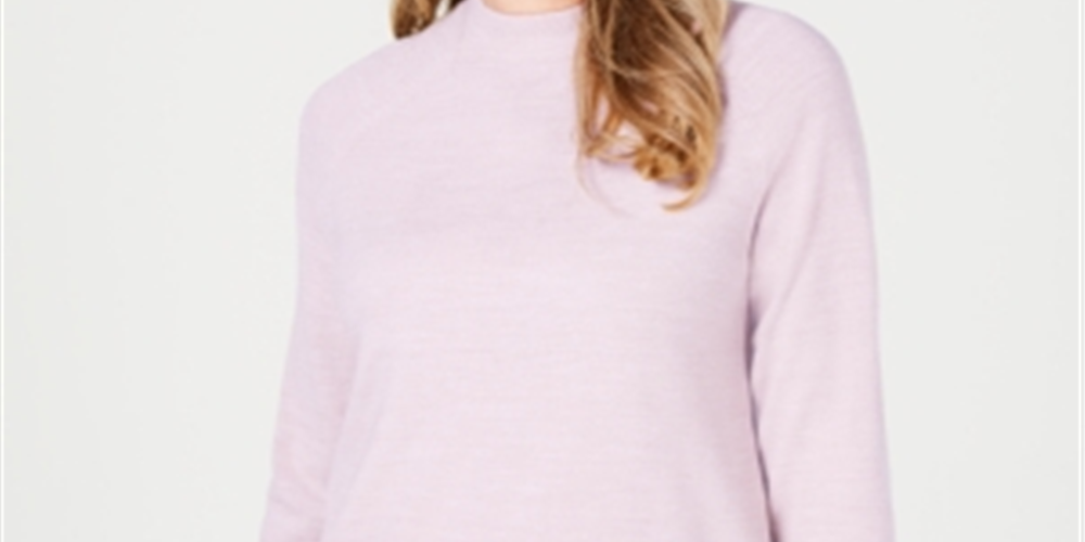 Karen Scott Women's Mock Neck Sweater Pink Size Petite L
