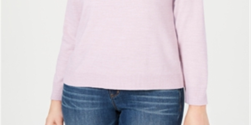 Karen Scott Women's Mock Neck Sweater Pink Size Petite L
