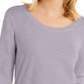 Style & Co Women's 3/4-Sleeve Scoop-Neck Top   Purple Size Small