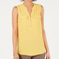 JM Collection Women's Zip-Front Utility Top Gold Size Large
