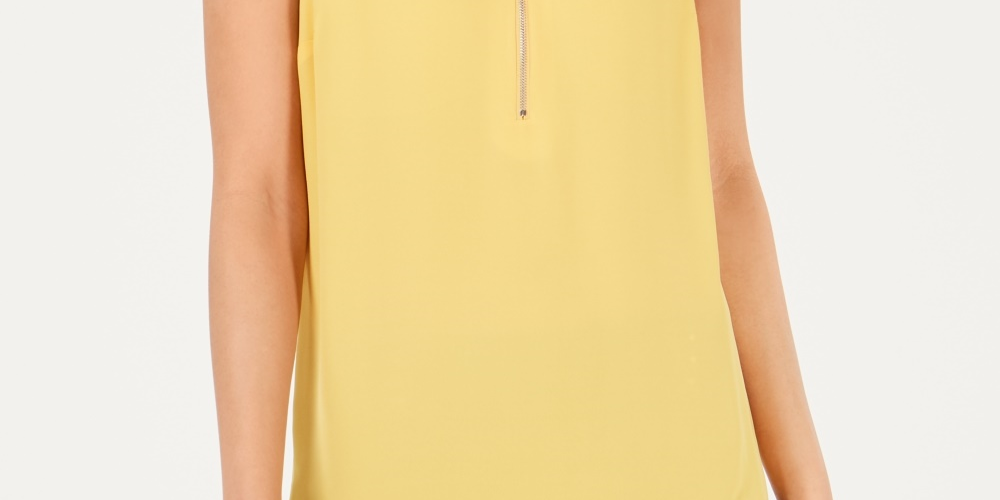 JM Collection Women's Zip-Front Utility Top Gold Size Large