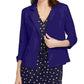 Maison Jules Women's 3/4 Sleeve Knit Blazer  Navy Size Medium