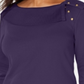 Karen Scott Women's Cotton Shawl Collar Button Top Purple Size Large