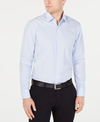 Hugo Boss Women's Mabel Checkered Button Down Shirt Blue Size -15/5 32-33