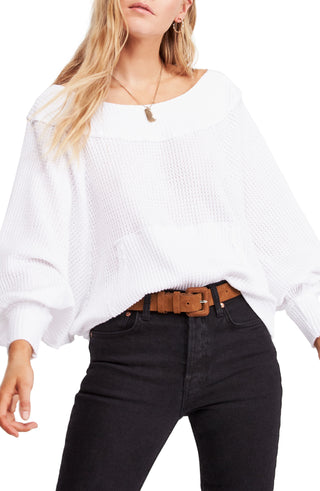 Free People Women's Westend Thermal Top Size  White Size X-Small