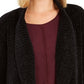 Style & Co Women's Petite Chenille Shawl-Collar Cardigan Black Size Petite Small