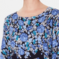 Karen Scott Women's Printed 3/4-Sleeve Sweater  Navy Size Petite Medium