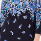 Karen Scott Women's Printed 3/4-Sleeve Sweater  Navy Size Petite Medium