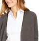 Charter Club Women's Milano Cotton Open-Front Cardigan Gray Size X-Small