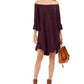 Style & Co Women's Off-The-Shoulder Ruffled Dress  Purple Size XX-Large