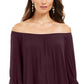 Style & Co Women's Off-The-Shoulder Ruffled Dress  Purple Size XX-Large