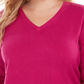 Karen Scott Women's Plus Size V-Neck Luxsoft Sweater Pink 0X