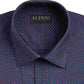 Alfani Men's Printed Collared Slim Fit Stretch Dress Shirt Navy Size 16.5X32-33
