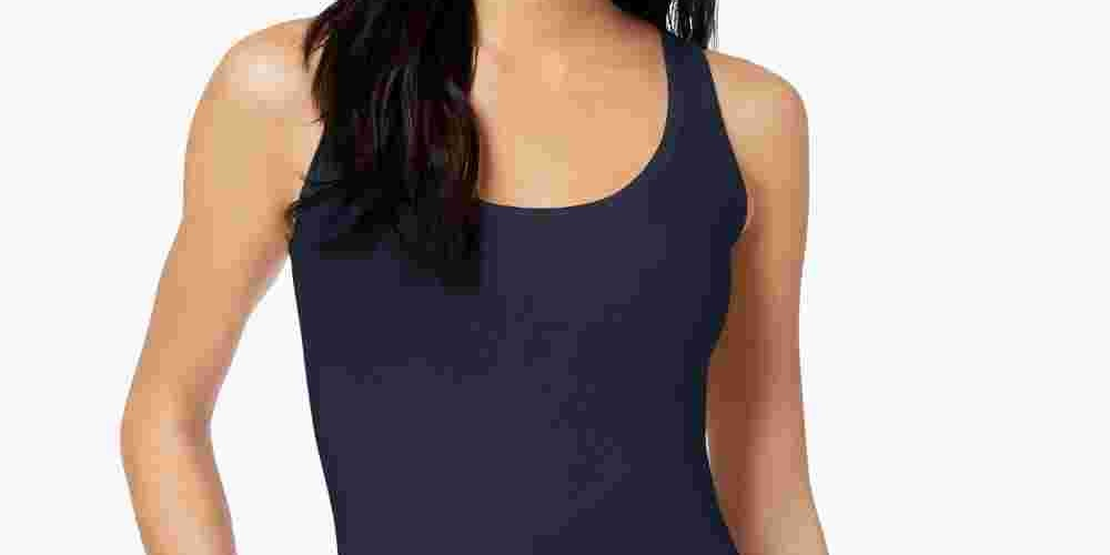 Maison Jules Women's Fitted Tank Top Blue Size Large