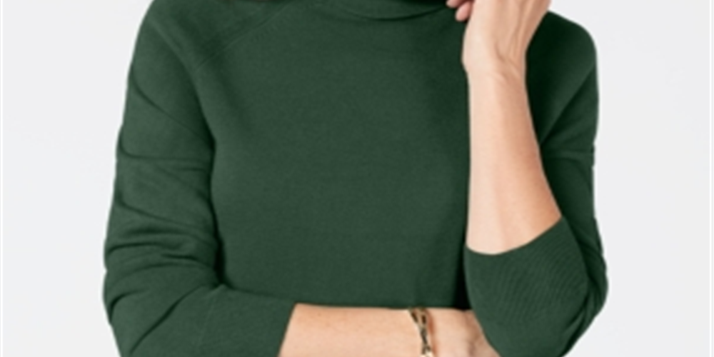 Karen Scott Women's Turtleneck Sweater Green Size X-Large