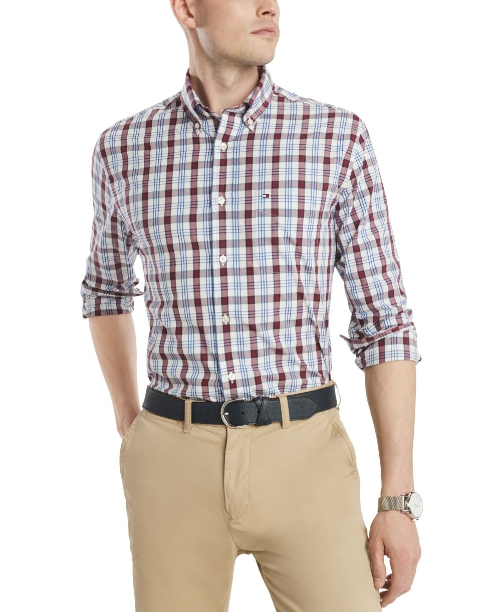 Tommy Hilfiger Men's Classic-Fit Shirt White Size Medium
