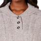 Karen Scott Women's Shawl Collar Poncho Gray-White Size S/M