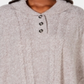 Karen Scott Women's Shawl Collar Poncho Gray-White Size S/M