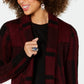 Style & Co Women's Plaid Jacquard Cardigan Sweater Red Size X-Small