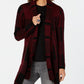 Style & Co Women's Plaid Jacquard Cardigan Sweater Red Size Small