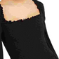 Bar III Women's Smocked Square-Neck Top Black Size Medium