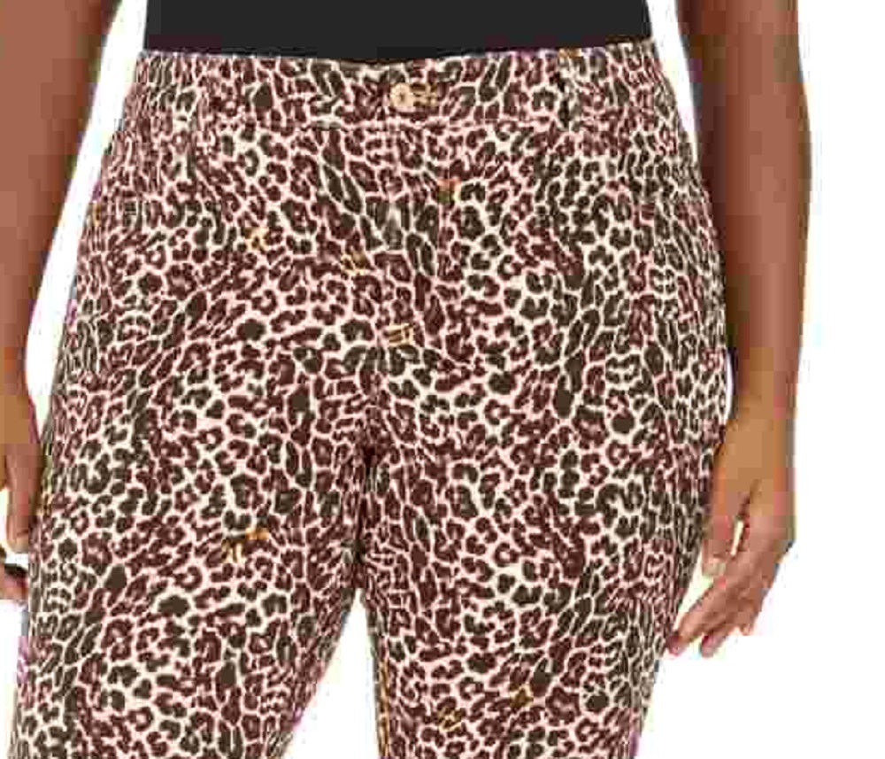 Jones Apparel Women's Brown Animal Print Pants Plus  Orange Size 18W