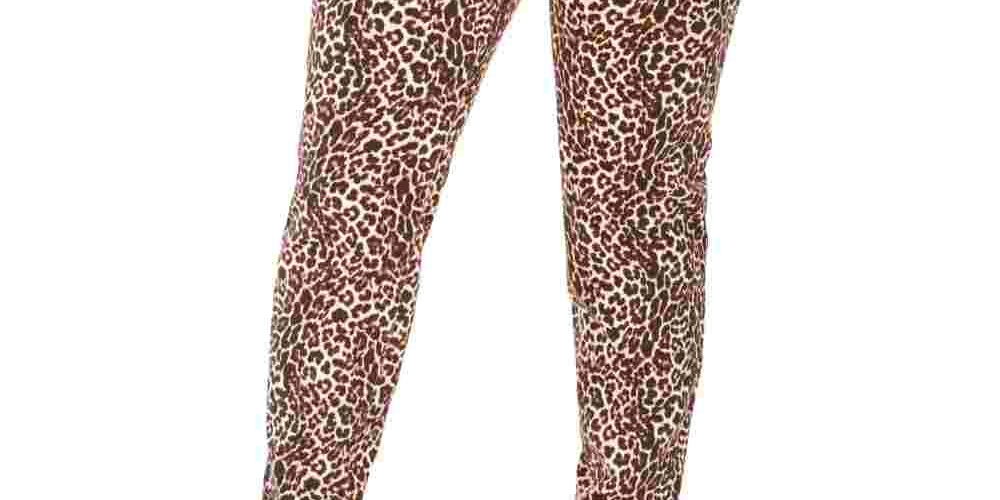 Jones Apparel Women's Brown Animal Print Pants Plus  Orange Size 18W