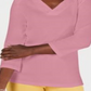 Karen Scott Women's Eyelet V Neck Cotton Top Pink Size Petite XL