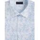 Alfani Men's Classic Light Geometic Print Dress Shirt Blue Size 14X14