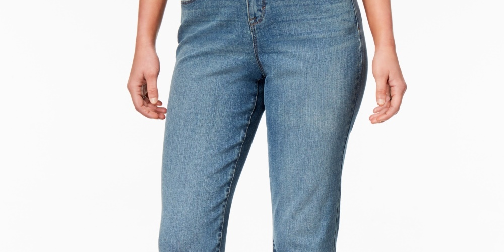 Style & Co Women's Curvy Fit Boyfriend Jeans Blue Size 4 Petite