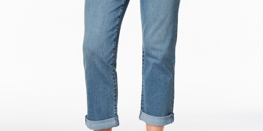 Style & Co Women's Curvy Fit Boyfriend Jeans Blue Size 4 Petite