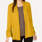 Alfani Women's Tie Sleeve Cardigan Yellow Size Large