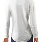 Free People Women's Military Mix Cotton Studded Henley Top White Size Medium