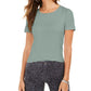 Style & Co Women's Scoop Neck T-Shirt Green Size X-Large